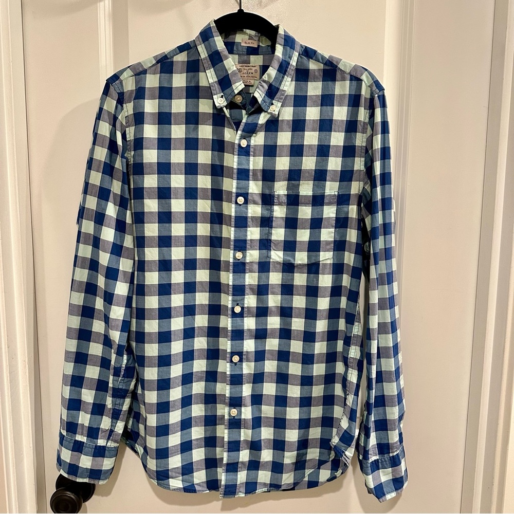 J. Crew Blue and Green Checkered Shirt